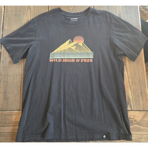 Arbor Organic Cotton T Shirt Small Black Wild High & Free Graphic Crew Tee Soft